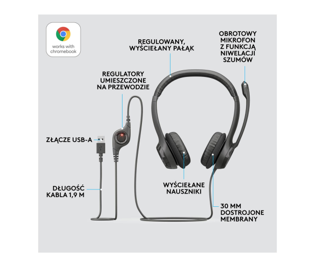 Logitech H390 czarny - 71783 - zdjęcie 9